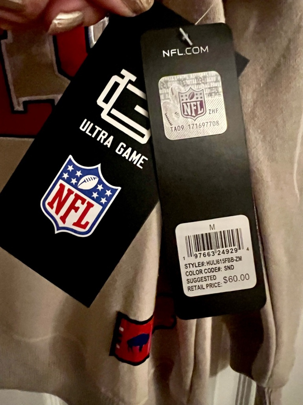 NEW Buffalo Bills Crewneck ULTRA GAME Red & Blue Buffalo Graphic sewn logo. $60. - Picture 6 of 8